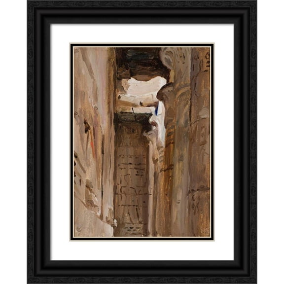 Jan Ciągliński 18x24 Black Ornate Framed Double Matted Museum Art Print Titled: Temple. from the Journey to Egypt 3 (1903)