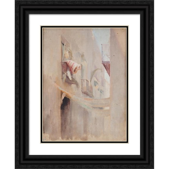 Jan Ciągliński 19x24 Black Ornate Framed Double Matted Museum Art Print Titled: Spain (Elche) (1899)