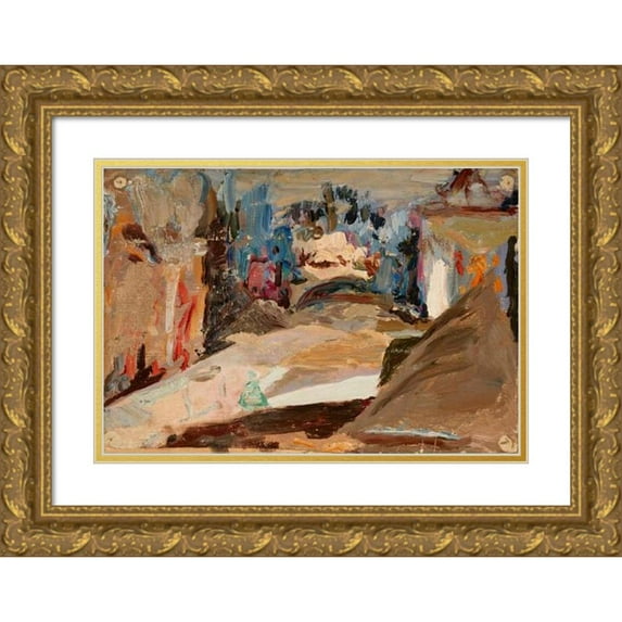 Jan Ciągliński 24x18 Gold Ornate Framed and Double Matted Museum Art Print Titled - Smyrna (Bazaar) (1910)