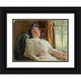 thumbnail image 1 of Jan Ciągliński 24x19 Black Ornate Framed Double Matted Museum Art Print Titled: Alina Dore in Maryino (1910), 1 of 5