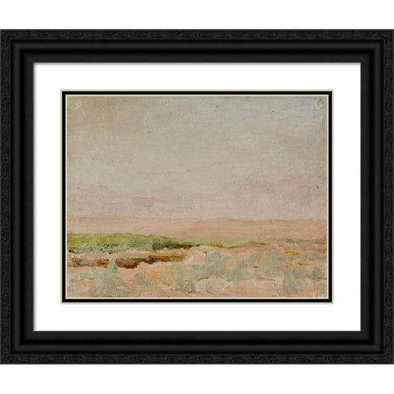 Jan Ciągliński 24x20 Black Ornate Framed Double Matted Museum Art Print Titled: Desert - from Kislovodsk to Samarkand. from the Journey to Turkestan (1912)