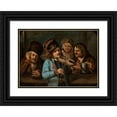 thumbnail image 1 of Jan Feliks Piwarski 14x11 Black Ornate Wood Framed Double Matted Museum Art Print Titled: In a Tavern (circa 1841), 1 of 5