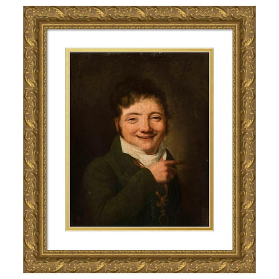 Jan Feliks Piwarski 15x18 Gold Ornate Wood Frame and Double Matted Museum Art Print Titled - Portrait of Alojzy Żołkowski (Father) (circa 1820)