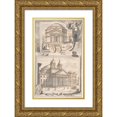 thumbnail image 1 of Jan Goeree 13x18 Gold Ornate Wood Frame and Double Matted Museum Art Print Titled - A Reconstuction of the Pantheon (Above) and a View of its Appearance Around 1700 (Below) (Before 1704), 1 of 4