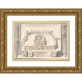 thumbnail image 1 of Jan Goeree 14x11 Gold Ornate Wood Frame and Double Matted Museum Art Print Titled - A Reconstruction of a Castle on the Viminal Hill at the Esqualine Gate (Before 1704), 1 of 4