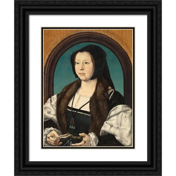 Jan Gossaert 15x18 Black Ornate Wood Framed Double Matted Museum Art Print Titled - Anna Van Bergen (C. 1526-30)