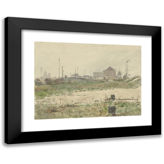 Jan Hoynck van Papendrecht 18x14 Black Modern Framed Museum Art Print Titled - Handelskade, Amsterdam (1886)