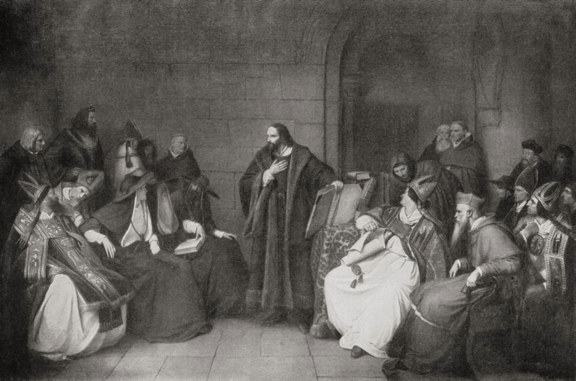 Jan Hus C1369 To 1415 Czech Priest Philosopher And Reformer Before The Council Of Constance In 1414 From Das Evangelium In Der Berfolgung Canvas Art - Ken Welsh Design Pics (36 x 24)