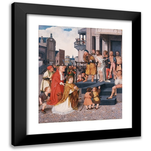 Jan Jansz Mostaert 12x14 Black Modern Framed Museum Art Print Titled - Christ Shown to the People (C.1515)