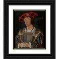 thumbnail image 1 of Jan Jansz Mostaert 20x24 Black Ornate Framed Double Matted Museum Art Print Titled: Portrait of a Man Putting on a Glove (1520), 1 of 5