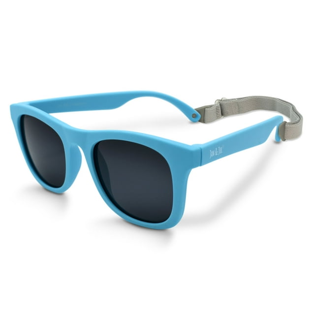 Jan & Jul Baby Sunglasses with Strap Adjustable, Unbreakable Frames (S: 6 Months -2 Years, Sky Blue)