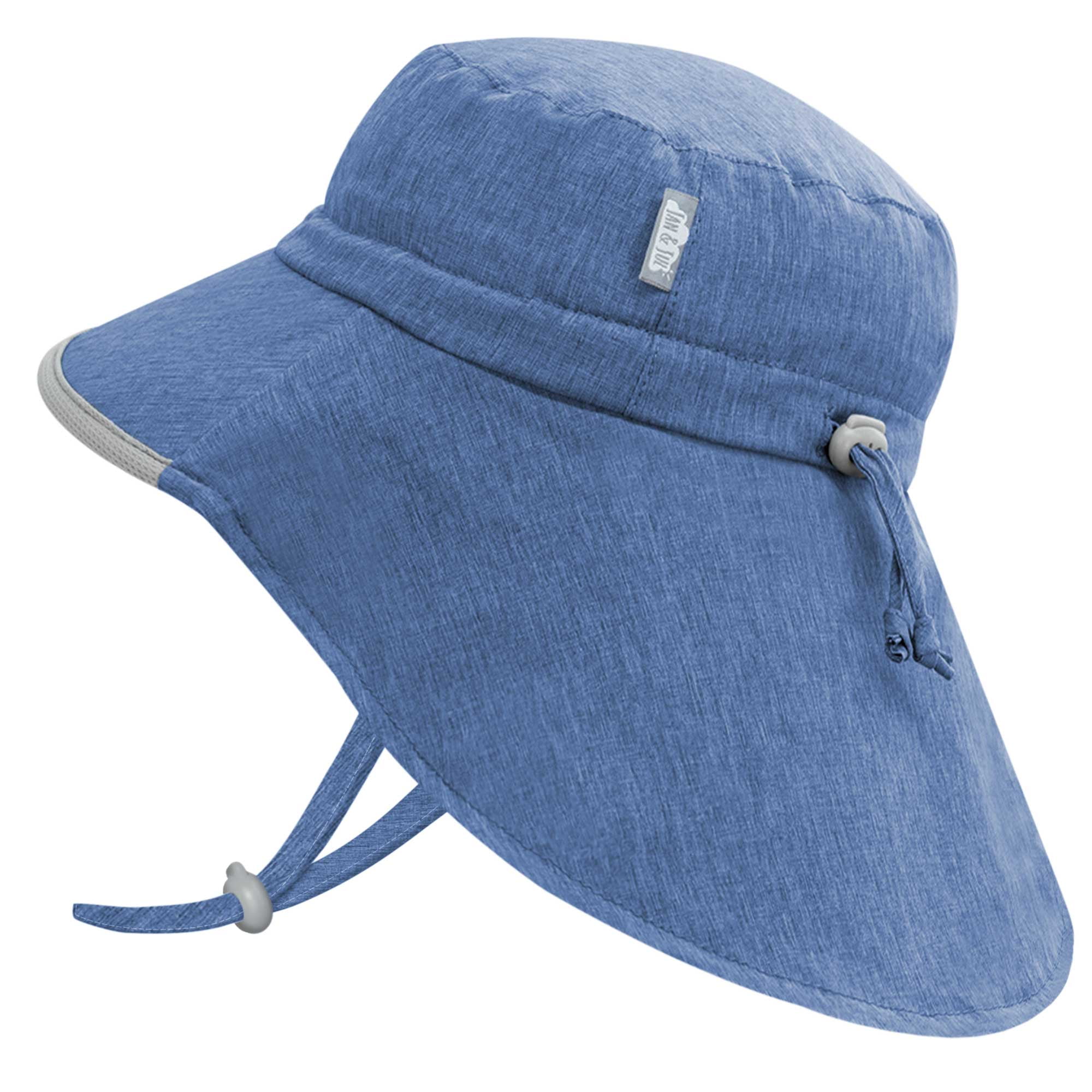 Jan & Jul Boys Sun-Hats for Big Kids, Packable Aqua-Dry Adventure (XL: 5-12  years, Blue)