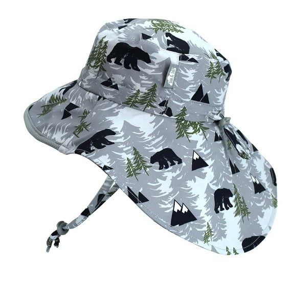 Jan & Jul Child Sun-Hat with UV Protection, Size Adjustable, Wide Brim (L: 2-5 years, Bear)