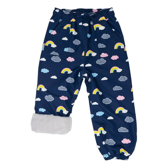 Jan & Jul Cozy-Dry Kids Girls Rain & Snow Pants (Fleece Lined) - (Rainbow - Size 2T)