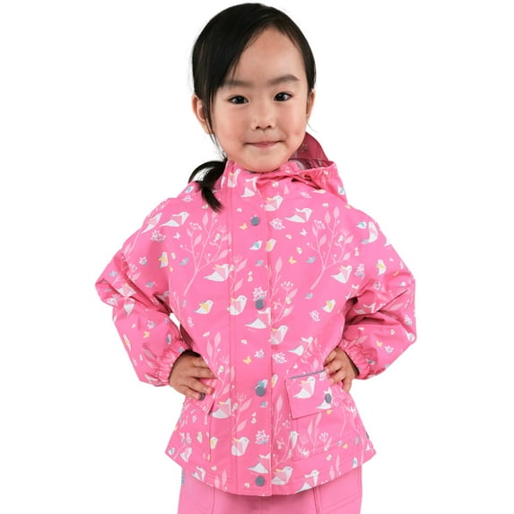 Jan & Jul Cozy-Dry Waterproof Girls Toddlers Jacket (Origami - 1T)