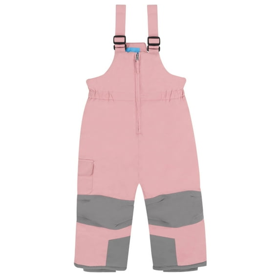 Jan & Jul Girls Waterproof Machine Washable Snow Bib Pants (Dusty Pink, Size: 2 Years)