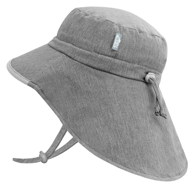 Jan & Jul Infant Sun-Hat for Girl Boy, 50+ UPF UV Protective Swim (S: 0-6  months, Grey) 