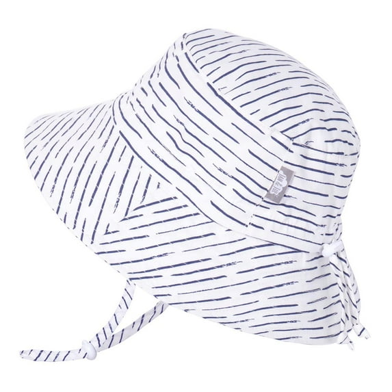 Jan & Jul Kids Cotton Bucket Sun-Hat Girls Boys with UV Protection (XL: 5-12 years, White Waves)