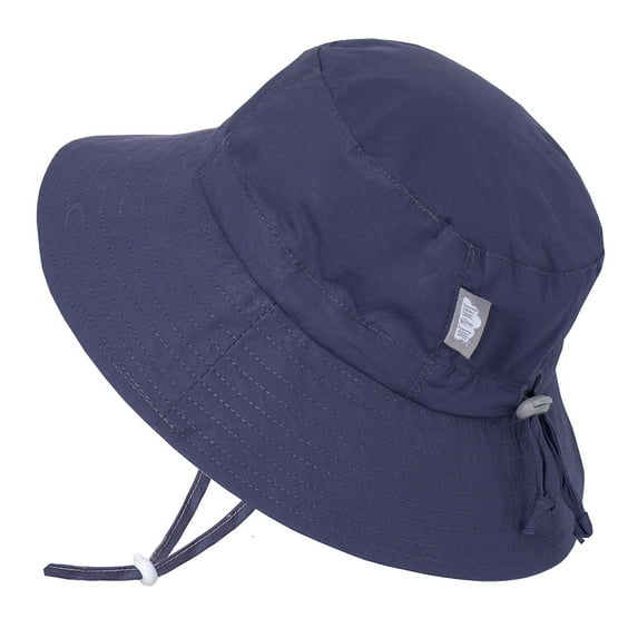 Jan & Jul Newborn Sun-Hat Boy, UPF 50 Protective Cotton, Adjustable (S: 0-6 months, Navy)