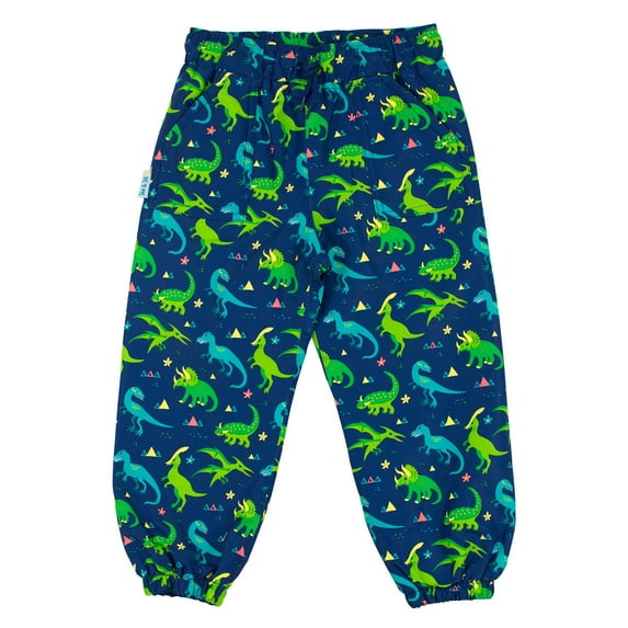 Jan & Jul Puddle-Dry Kids Boys Rain Pants (Single Layer) - (Dinoland - Size 8 Years)