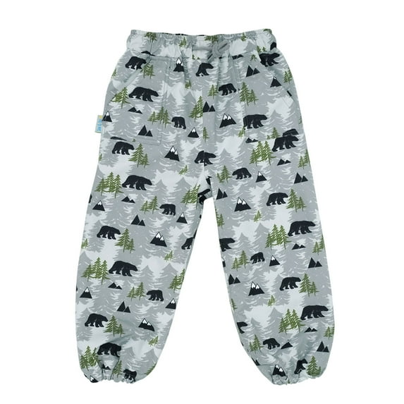 Jan & Jul Puddle-Dry Kids Girls Boys Rain Pants (Single Layer) - (Bear - Size 2T)