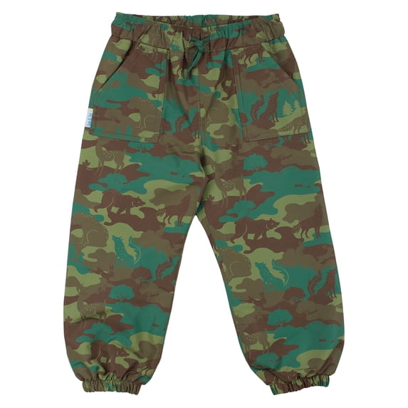 Jan & Jul Puddle-Dry Kids Girls Rain Pants (Single Layer) - (Woodland Camo - Size 5T)