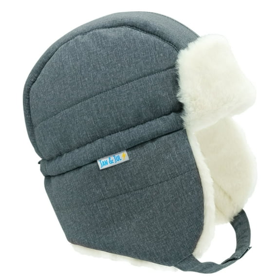 Jan & Jul Toasty-Dry Windproof Trapper Winter Hat for Infant Boy Girl (S: 3-9M, Heather Grey)