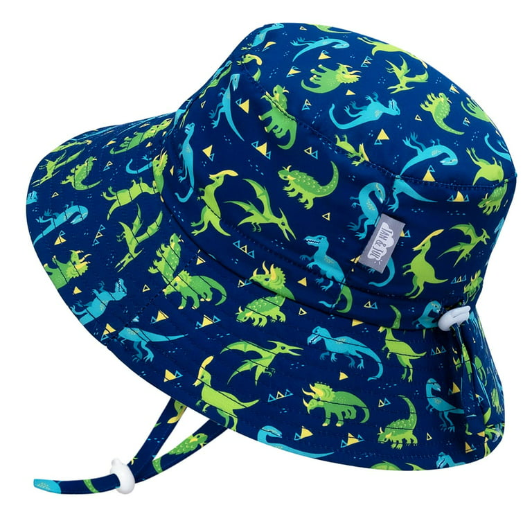 Jan & Jul Toddler Sun Hat for Boys, Water Repellent, 50+ UPF, Quick Dry (S:  0-6 Months, Dinoland)