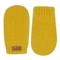 thumbnail image 1 of Jan & Jul baby toddler warm fleece lined thumbless knit mittens for fall winter (S: 3-9m, Mustard), 1 of 6
