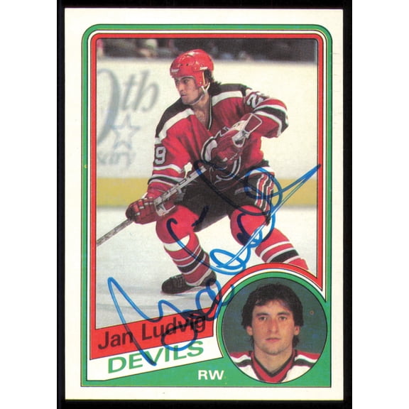 Jan Ludvig Autographed 1984-85 Topps Card #88 New Jersey Devils SKU #254984