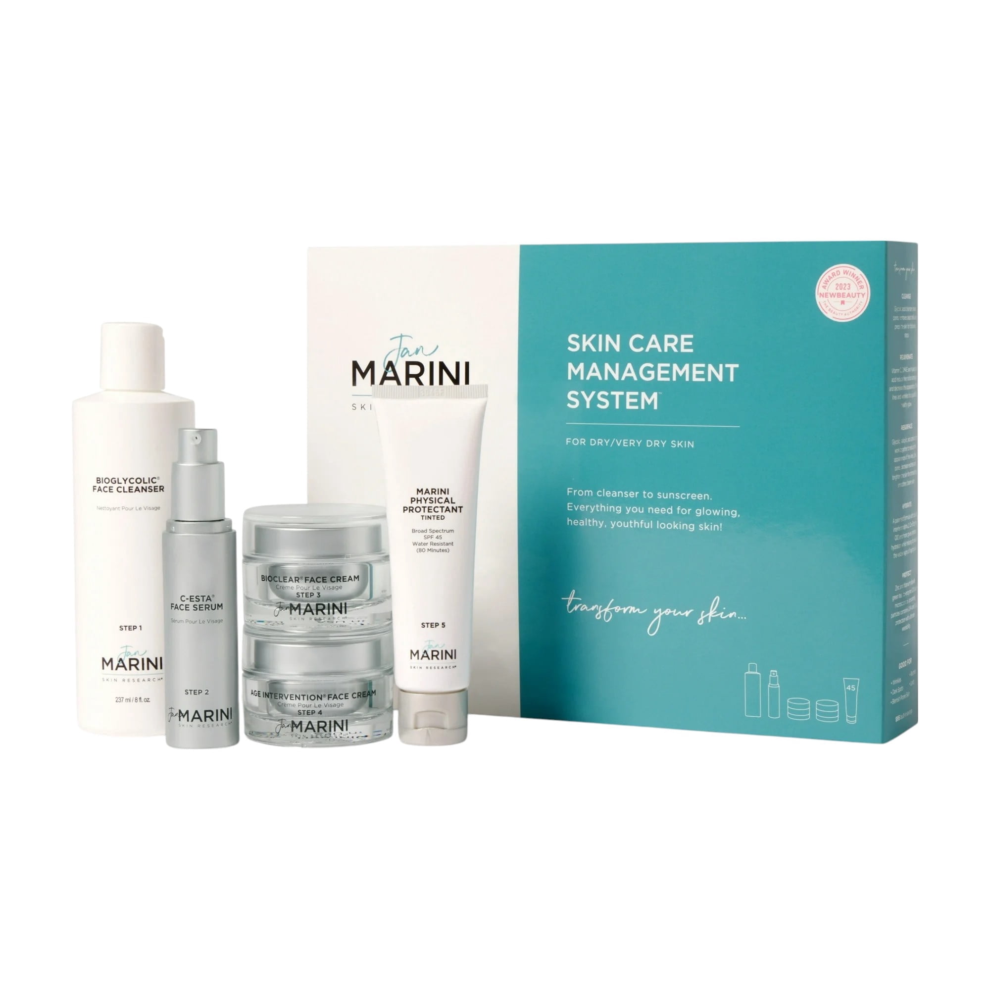 Jan Marini Skin Research Skin Care Management System - With Marini Physical Protectant Tinted SPF 45 - Dry/Very Dry Skin