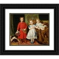 thumbnail image 1 of Jan Matejko 14x12 Black Ornate Wood Framed Double Matted Museum Art Print Titled: Portrait of Artist's Three Children, Tadeusz, Helena and Beata (1870), 1 of 5