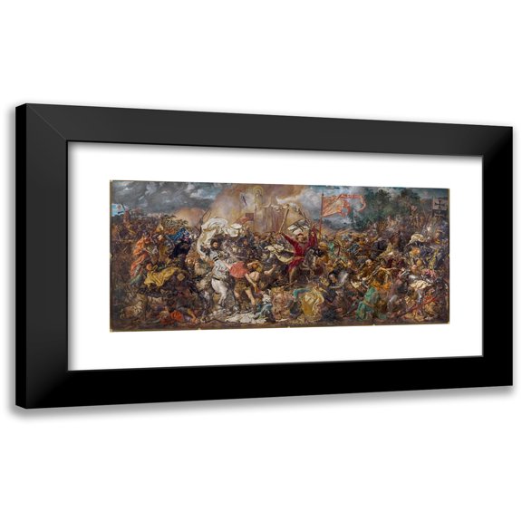 Jan Matejko 14x8 Black Modern Framed Museum Art Print Titled - Battle of Grunwald (1878)