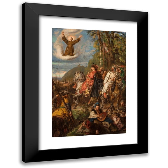 Jan Matejko 17x24 Black Modern Framed Museum Art Print Titled - Bohdan Khmelnytsky with Tugay Bey at Lviv (1885)