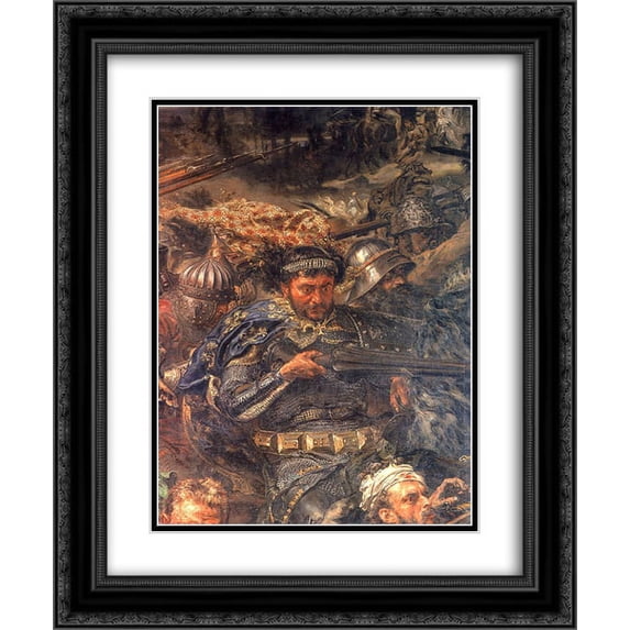 Jan Matejko 2x Matted 20x24 Black Ornate Framed Art Print 'Battle of Grunwald (detail)'
