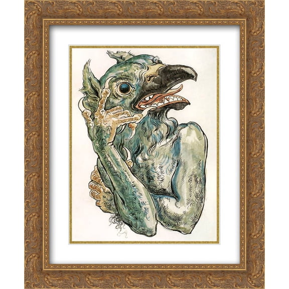 Jan Matejko 2x Matted 20x24 Gold Ornate Framed Art Print 'Devil'