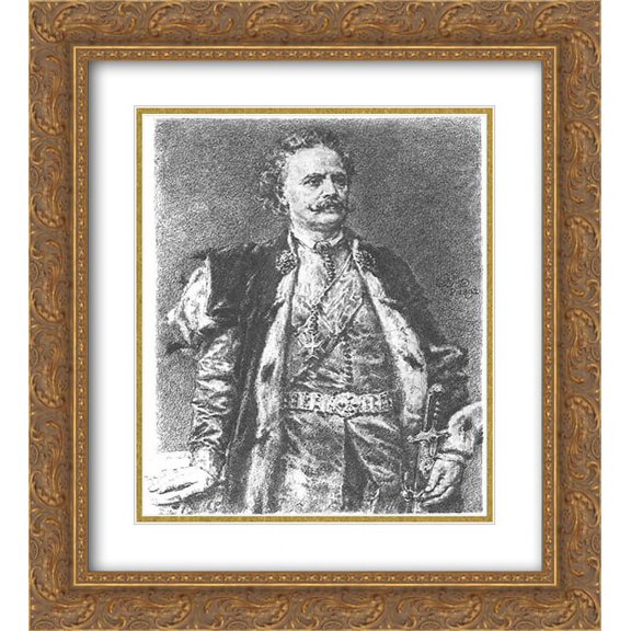 Jan Matejko 2x Matted 20x24 Gold Ornate Framed Art Print 'Stanislaw Leszczynski'