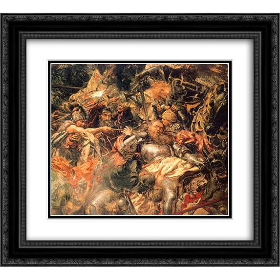 Jan Matejko 2x Matted 22x20 Black Ornate Framed Art Print 'Battle of Grunwald (detail)'