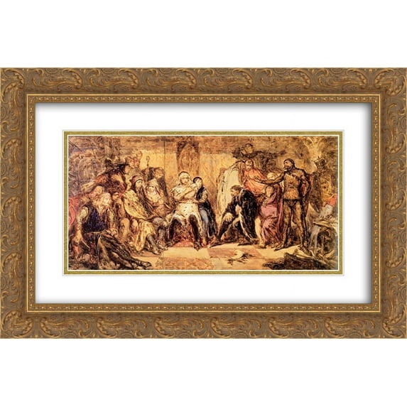 Jan Matejko 2x Matted 24x16 Gold Ornate Framed Art Print 'Diet in Gasawa'