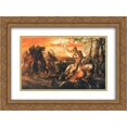 thumbnail image 1 of Jan Matejko 2x Matted 24x18 Gold Ornate Framed Art Print 'The death of Leszek the White', 1 of 2