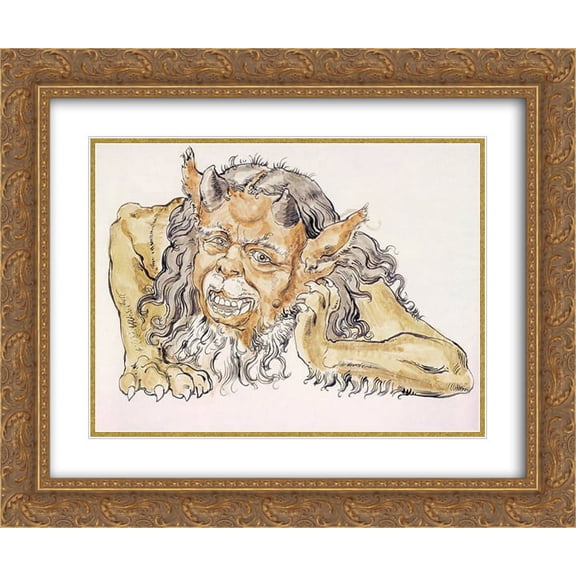 Jan Matejko 2x Matted 24x20 Gold Ornate Framed Art Print 'Devil'