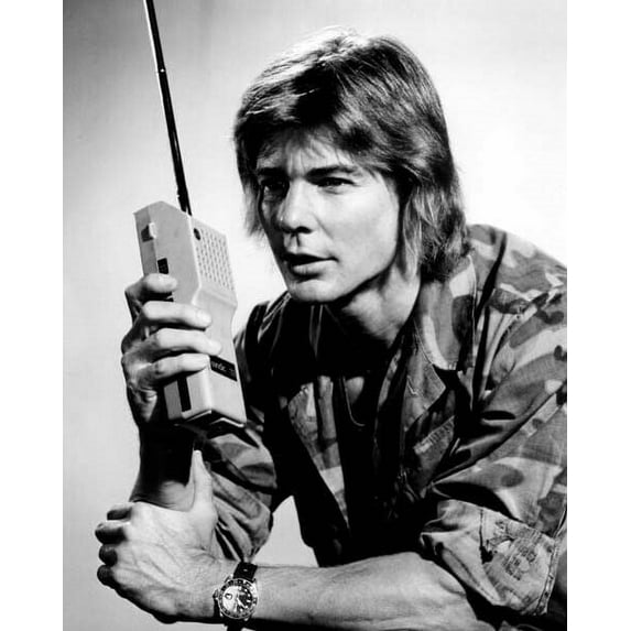 Jan-Michael Vincent 1970's era portrait holding walkie talkie 8x10 inch photo