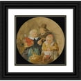 thumbnail image 1 of Jan Miense Molenaer 15x15 Black Ornate Wood Framed Double Matted Museum Art Print Titled - An Interior with a Man Holding a Flute, and Two Children Playing with Their Toys, 1 of 5