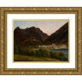 thumbnail image 1 of Jan Nepomucen Glowacki 14x11 Gold Ornate Wood Frame and Double Matted Museum Art Print Titled - View of the City in the Valley (1829), 1 of 4