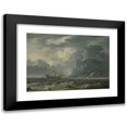 thumbnail image 1 of Jan Peeters 24x18 Black Modern Framed Museum Art Print Titled - Shipping in Choppy Seas, 1 of 5