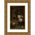 thumbnail image 1 of Jan Piotr Łuczyński 13x18 Gold Ornate Wood Frame and Double Matted Museum Art Print Titled - Flowers (1843), 1 of 4
