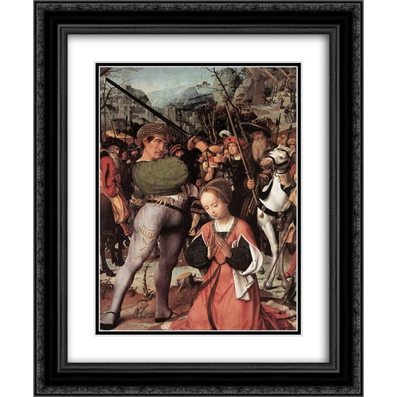 Jan Provoost 2x Matted 20x24 Black Ornate Framed Art Print 'The Martyrdom of St. Catherine'
