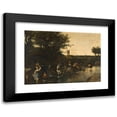thumbnail image 1 of Jan Siberechts 18x14 Black Modern Framed Museum Art Print Titled - Crossing the Ford (Between 1665 and 1672), 1 of 5