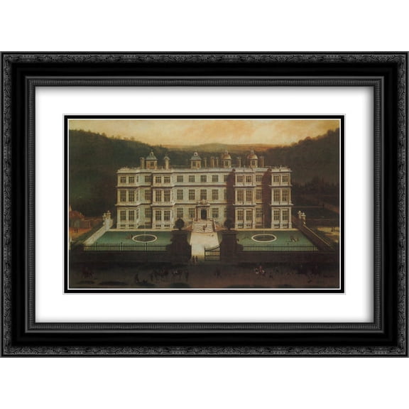 Jan Siberechts 2x Matted 24x20 Black Ornate Framed Art Print 'A View of Longleat'