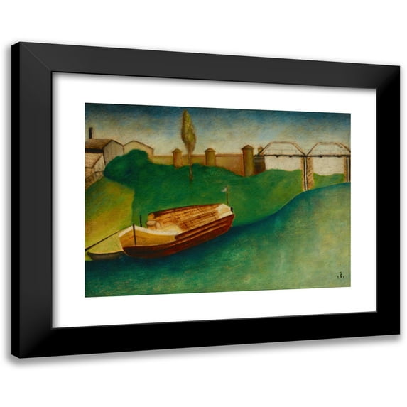 Jan Spychalski 18x14 Black Modern Framed Museum Art Print Titled - Barge (1931)